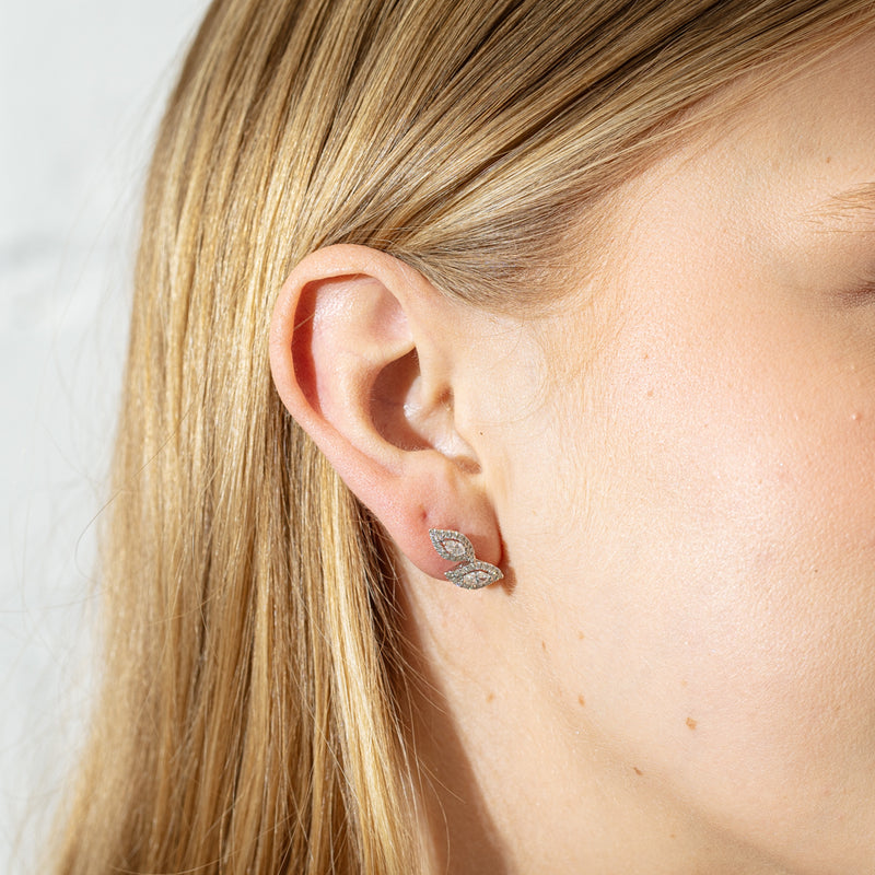 18ct White Gold .98ct Diamond Earrings-Earrings-Walker & Hall