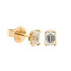 18ct Yellow Gold 1.00ct Emerald Cut Diamond Blossom Stud Earrings-Earrings-Walker & Hall