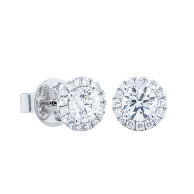 18ct White Gold 1.19ct Diamond Earrings-Earrings-Walker & Hall