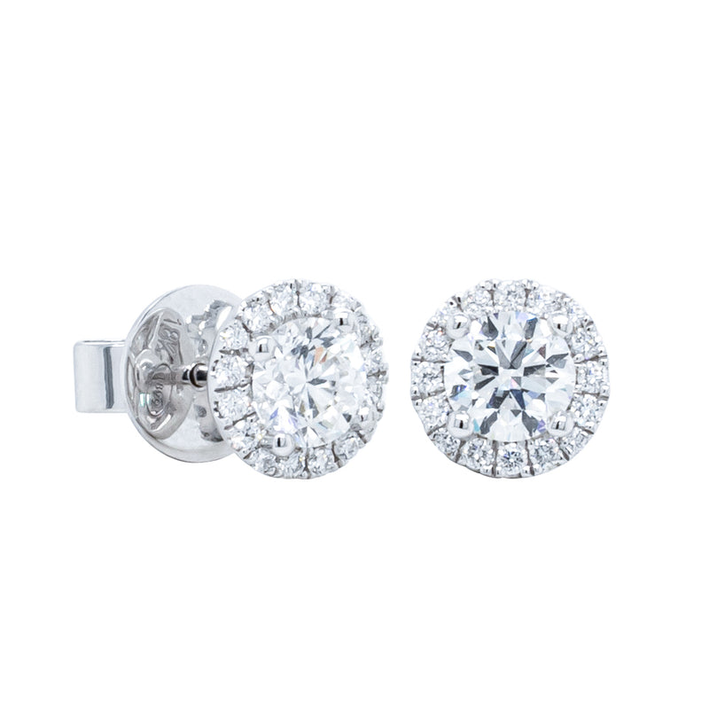 18ct White Gold 1.19ct Diamond Earrings-Earrings-Walker & Hall