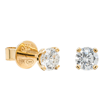 18ct Yellow Gold .80ct Diamond Blossom Stud Earrings-Earrings-Walker & Hall