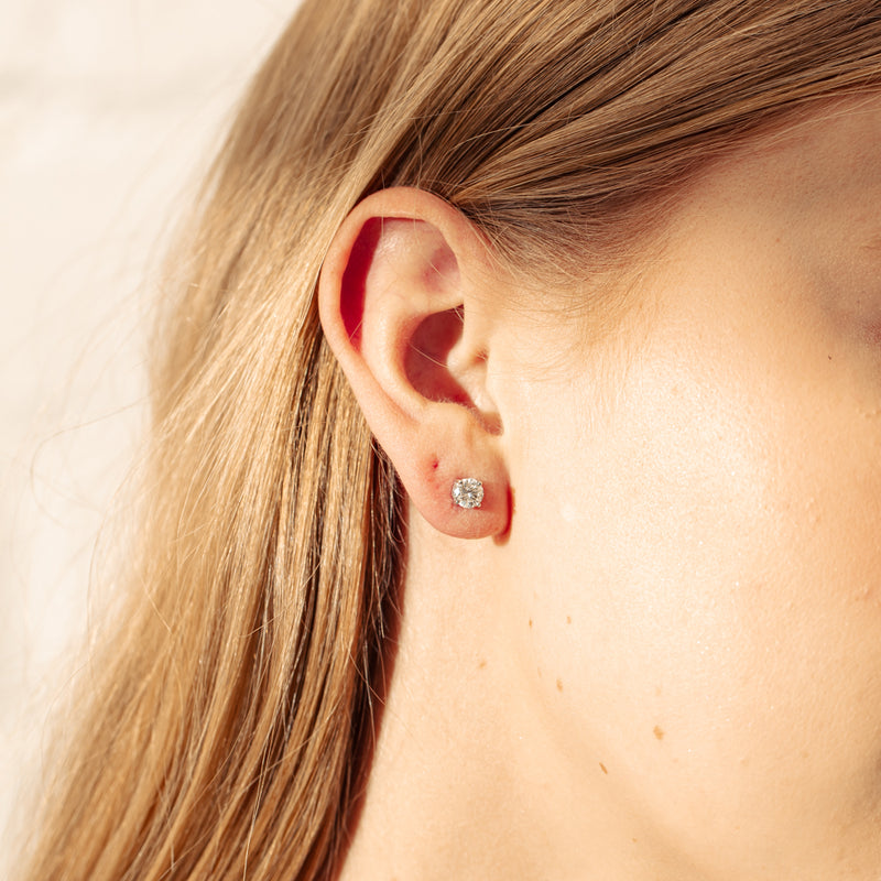 Deja Vu Palladium & White Gold 1.10ct Diamond Stud Earrings-Earrings-Walker & Hall