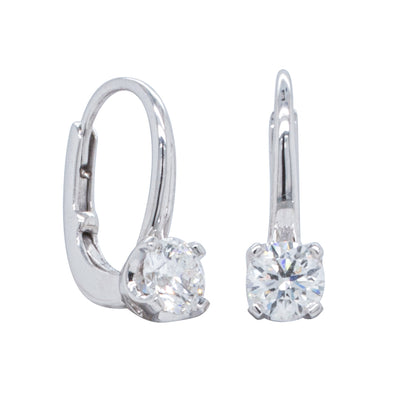 18ct White Gold .80ct Diamond Blossom Hook Earrings-Earrings-Walker & Hall