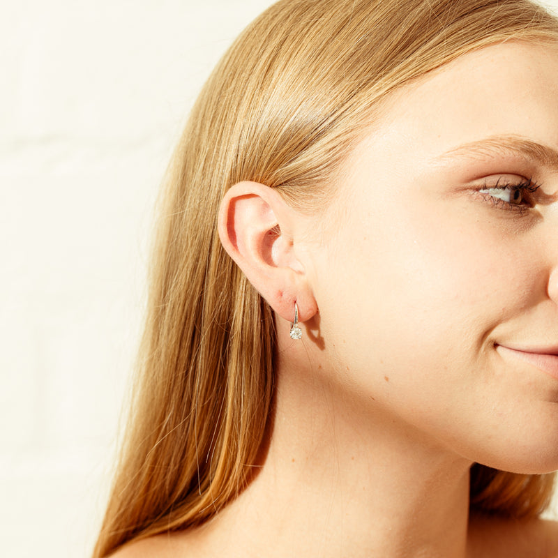 18ct White Gold .80ct Diamond Blossom Hook Earrings-Earrings-Walker & Hall