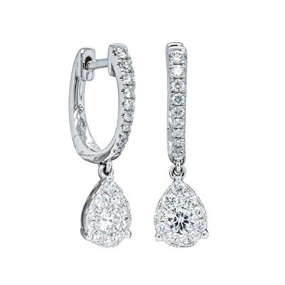 18ct White Gold .60ct Diamond Earrings-Earrings-Walker & Hall