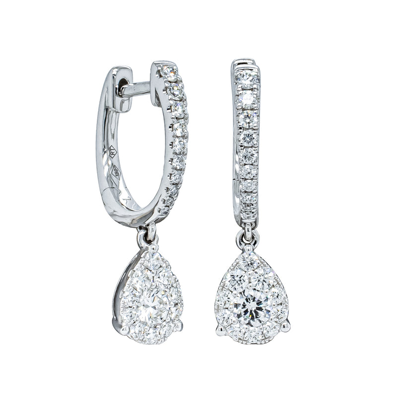 18ct White Gold .60ct Diamond Earrings-Earrings-Walker & Hall