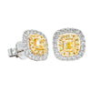 18ct White & Yellow Gold .67ct Yellow Diamond Earrings-Earrings-Walker & Hall