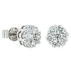 Deja Vu 18ct White Gold 1.00ct Diamond Cluster Stud Earrings-Earrings-Walker & Hall