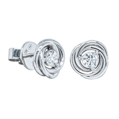 18ct White Gold .50ct Diamond Tourbillion Earrings-Earrings-Walker & Hall