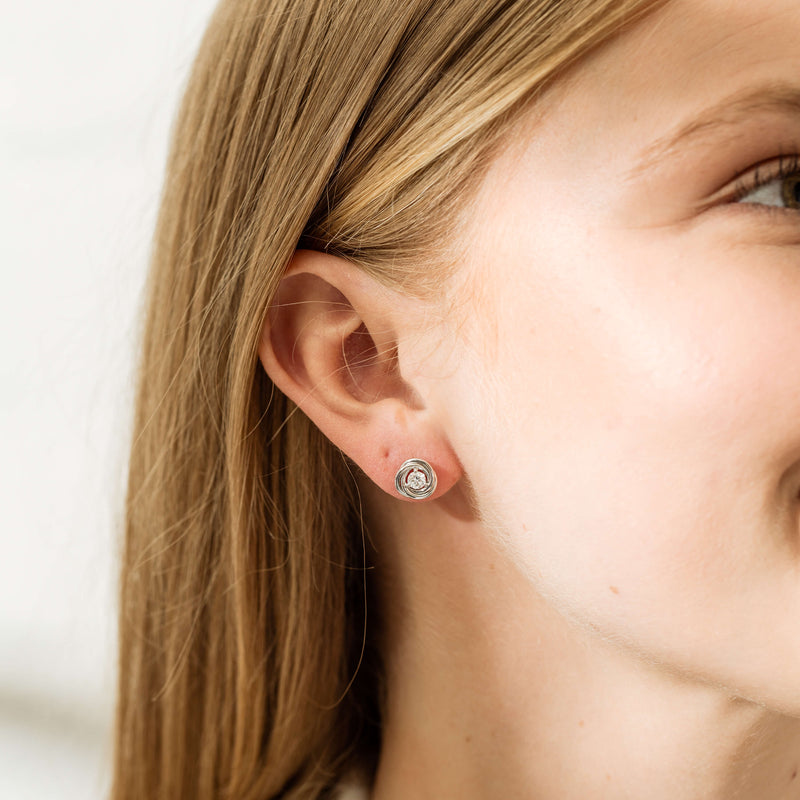 18ct White Gold .50ct Diamond Tourbillion Earrings-Earrings-Walker & Hall