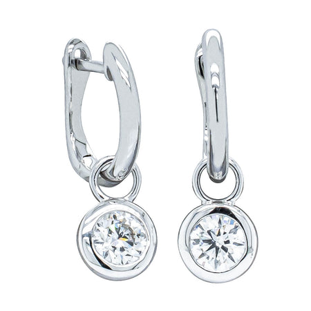 18ct White Gold .60ct Diamond Natalia Hoop Earrings-Earrings-Walker & Hall