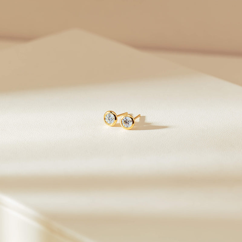 18ct Yellow Gold .60ct Diamond Natalia Stud Earrings-Earrings-Walker & Hall