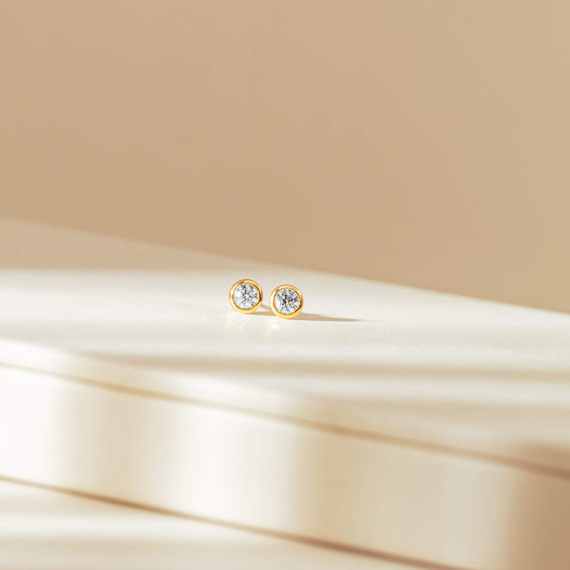 18ct Yellow Gold .60ct Diamond Natalia Stud Earrings-Earrings-Walker & Hall