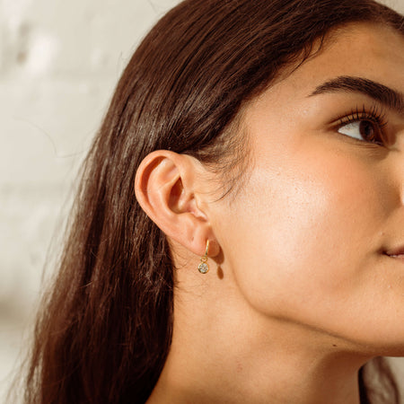 18ct Yellow Gold .60ct Diamond Natalia Hoop Earrings-Earrings-Walker & Hall