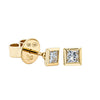 18ct Yellow Gold .25ct Princess Cut Diamond Natalia Stud Earrings-Earrings-Walker & Hall
