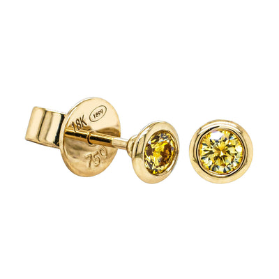 18ct Yellow Gold .25ct Yellow Diamond Natalia Stud Earrings-Earrings-Walker & Hall