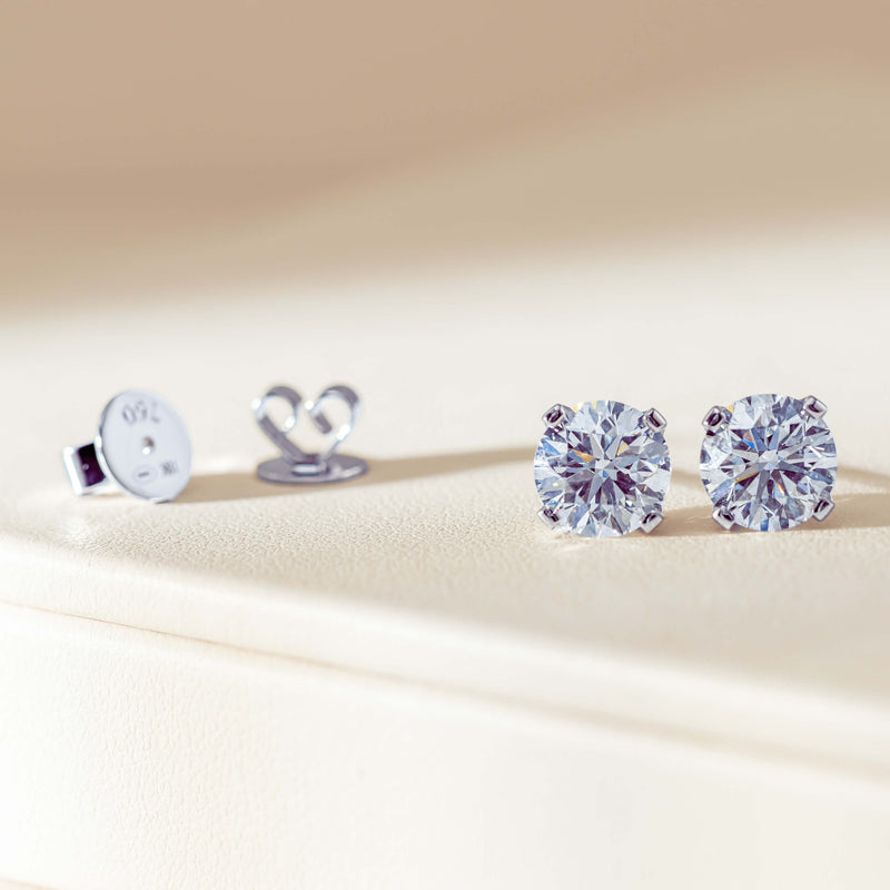18ct White Gold 4.01ct Diamond Blossom Stud Earrings - Earrings - Walker & Hall
