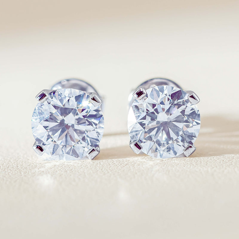 18ct White Gold 4.01ct Diamond Blossom Stud Earrings - Earrings - Walker & Hall