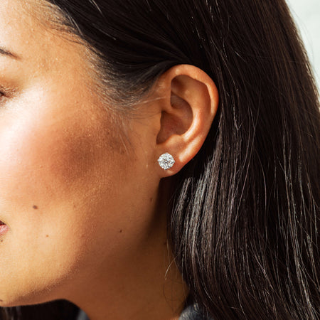 18ct White Gold 4.01ct Diamond Blossom Stud Earrings - Earrings - Walker & Hall