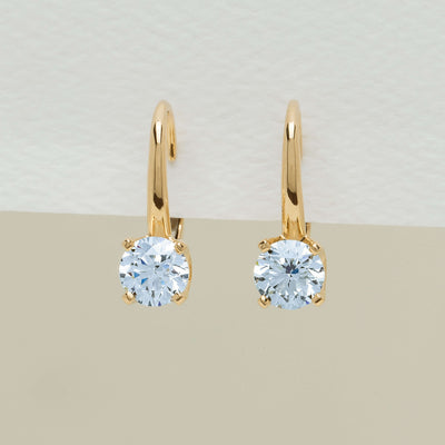 18ct Yellow Gold 1.50ct Diamond Blossom Hook Earrings - Earrings - Walker & Hall