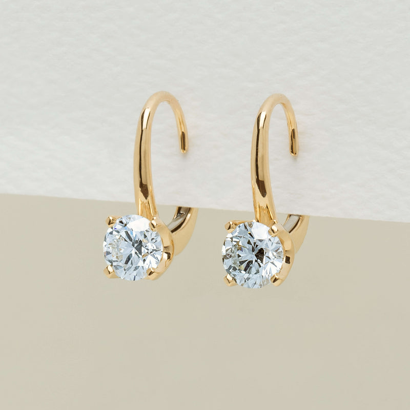 18ct Yellow Gold 1.50ct Diamond Blossom Hook Earrings - Earrings - Walker & Hall