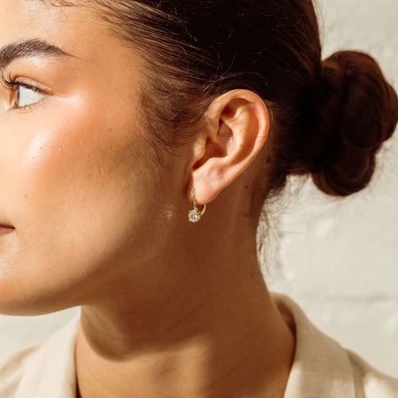 18ct Yellow Gold 1.50ct Diamond Blossom Hook Earrings - Earrings - Walker & Hall