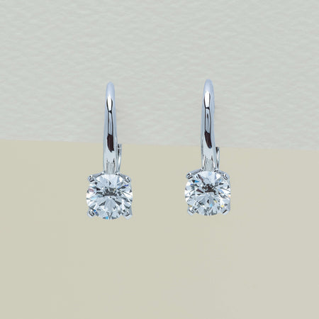 18ct White Gold 1.52ct Diamond Blossom Hook Earrings - Earrings - Walker & Hall
