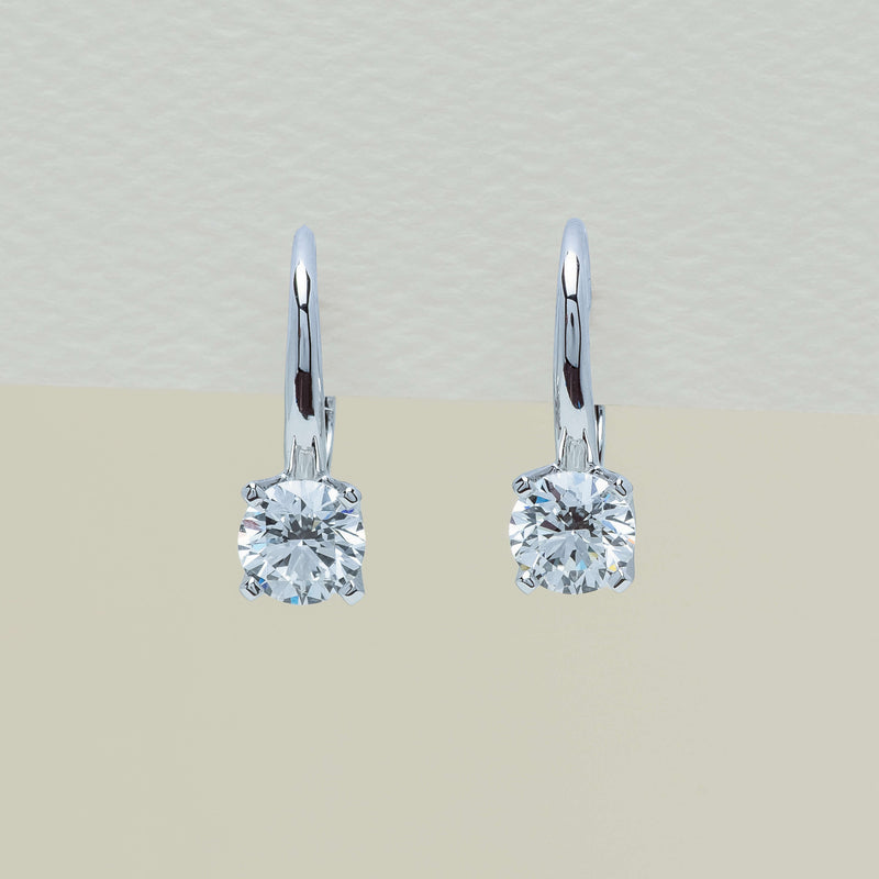18ct White Gold 1.52ct Diamond Blossom Hook Earrings - Earrings - Walker & Hall
