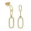 9ct Yellow Gold Diamond Oval Link Drop Earrings - Earrings - Walker & Hall