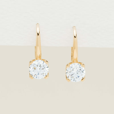 18ct Yellow Gold 2.00ct Diamond Blossom Hook Earrings - Earrings - Walker & Hall
