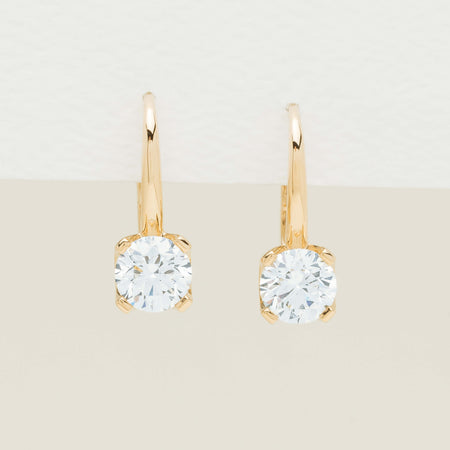 18ct Yellow Gold 2.00ct Diamond Blossom Hook Earrings - Earrings - Walker & Hall