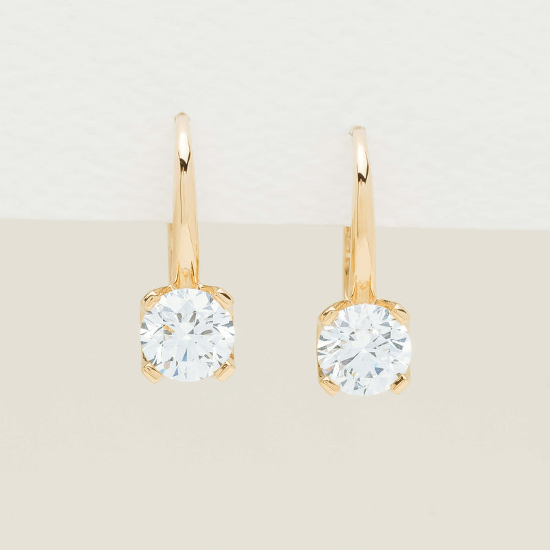 18ct Yellow Gold 2.00ct Diamond Blossom Hook Earrings - Earrings - Walker & Hall