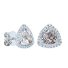 18ct White Gold 2.07ct Morganite & Diamond Halo Earrings-Earrings-Walker & Hall