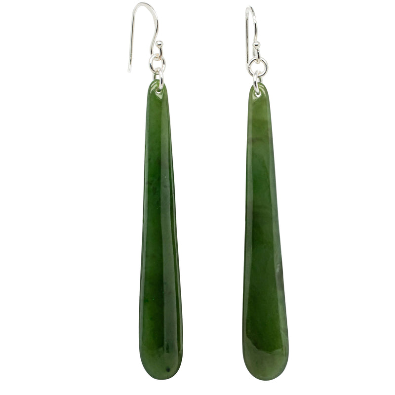 NZ Greenstone Drop Earrings-Earrings-Walker & Hall