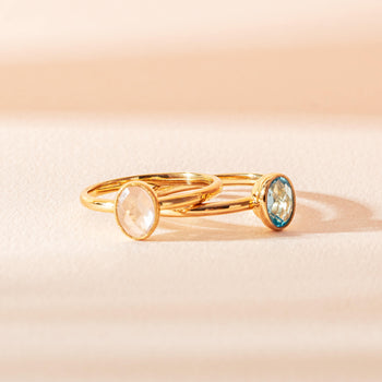 Coloured gemstone Essence Rings