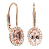 18ct Rose Gold 1.52ct Morganite & Diamond Mini Sierra Earrings-Earrings-Walker & Hall