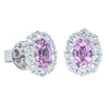 18ct White Gold 1.22ct Pink Sapphire & Diamond Earrings-Earrings-Walker & Hall
