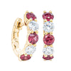 18ct Yellow Gold Ruby & Diamond Panorama Hoop Earrings-Earrings-Walker & Hall