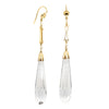 Vintage 15ct Yellow Gold Quartz Crystal Drop Earrings-Earrings-Walker & Hall