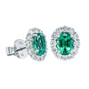 18ct White Gold 1.69ct Emerald & Diamond Earrings-Earrings-Walker & Hall