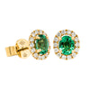 18ct Yellow Gold .69ct Emerald & Diamond Earrings-Earrings-Walker & Hall