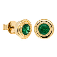 18ct Yellow Gold 1.63ct Emerald Windsor Earrings-Earrings-Walker & Hall