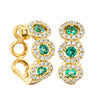 18ct Yellow Gold .32ct Emerald & Diamond Hoop Earrings-Earrings-Walker & Hall