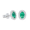 18ct White Gold .78ct Emerald & Diamond Earrings