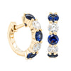 18ct Yellow Gold Sapphire & Diamond Panorama Hoop Earrings-Earrings-Walker & Hall