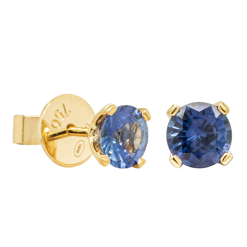 18ct Yellow Gold 1.78ct Sapphire Blossom Stud Earrings-Earrings-Walker & Hall