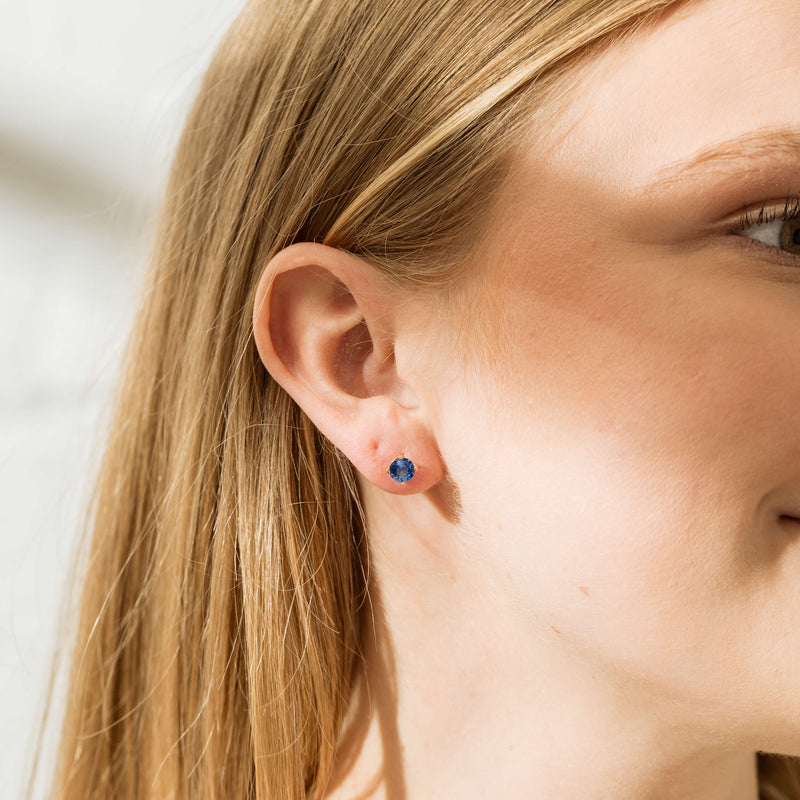 18ct Yellow Gold 1.78ct Sapphire Blossom Stud Earrings-Earrings-Walker & Hall