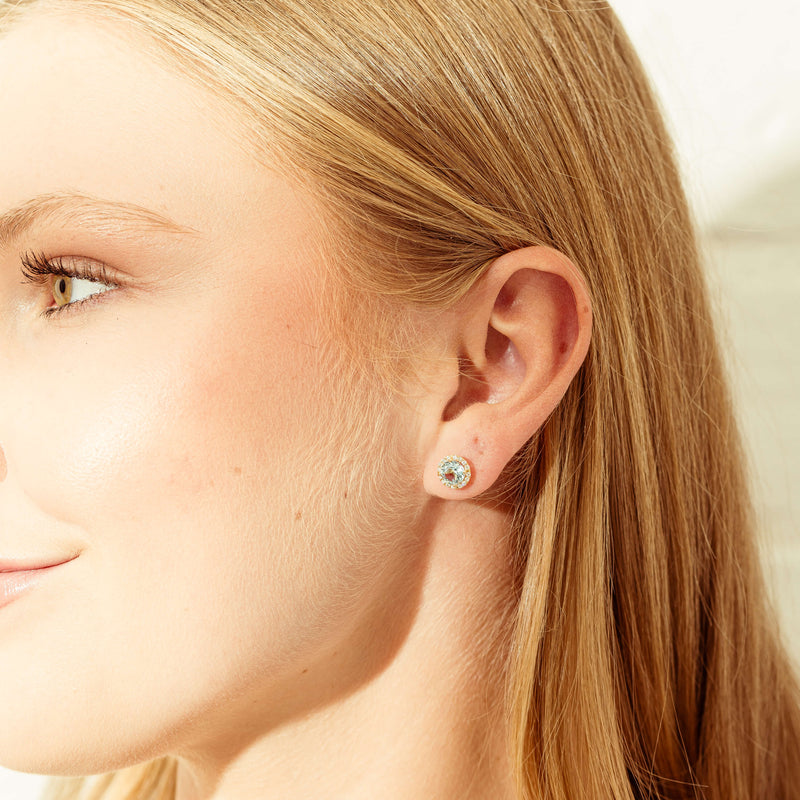 18ct Yellow Gold 1.66ct Aquamarine & Diamond Nina Earrings-Earrings-Walker & Hall