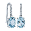 18ct White Gold Aquamarine & Diamond Lulu Earrings-Earrings-Walker & Hall
