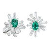 18ct White Gold 1.00ct Emerald & Diamond Palmera Earrings-Earrings-Walker & Hall